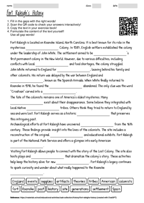 Worksheet with the topic 
